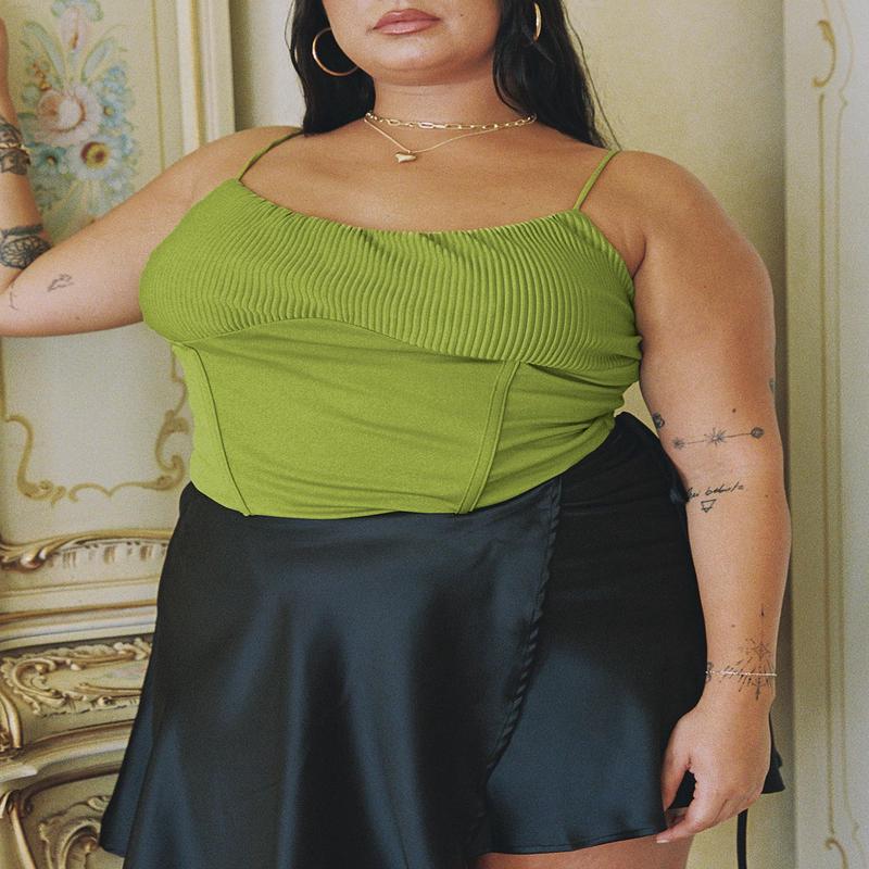 Topakas Plisse Corset Green Curve