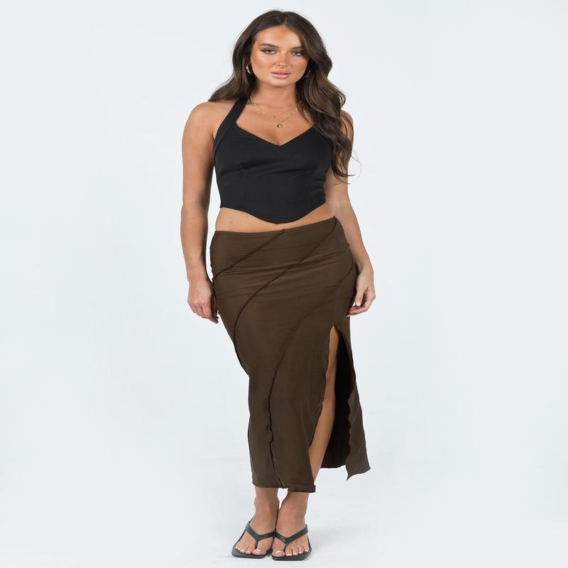 Erika Midi Skirt Brown