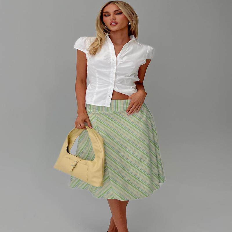 Vettie Midi Skirt Green Multi