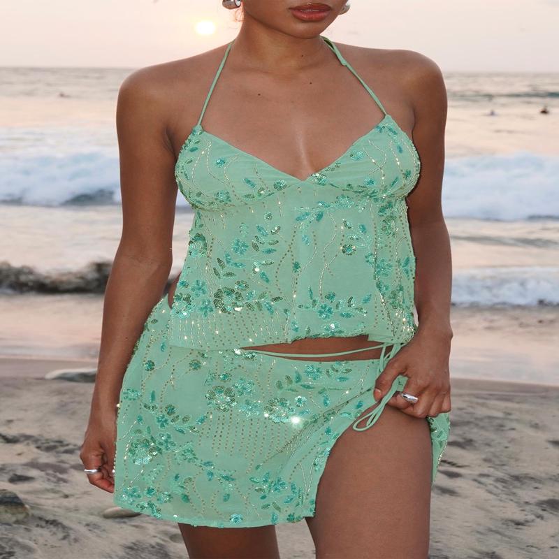 What A Coincidence Beaded Top Teal