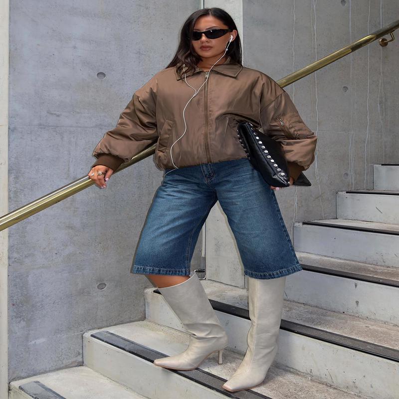 Ollison Longline Denim Shorts Blue