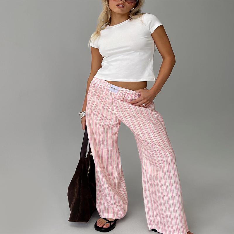 Beach House Pants Pink Stripe