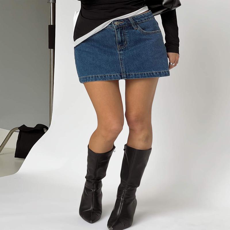 Nickei Denim Mini Skirt Mid Wash Tall