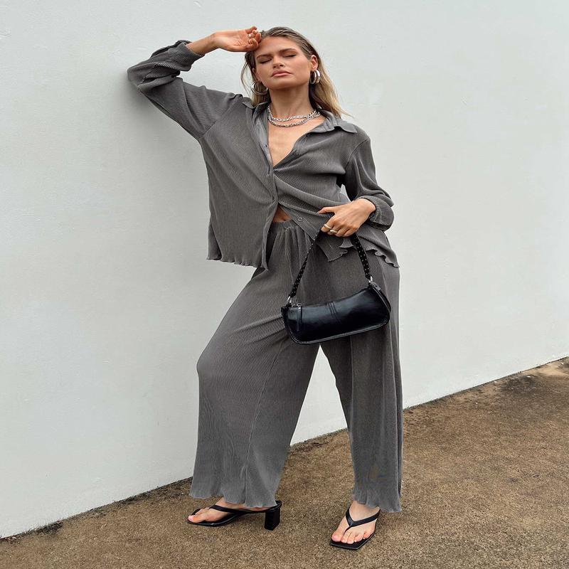 Cartmore Plisse Pants Charcoal