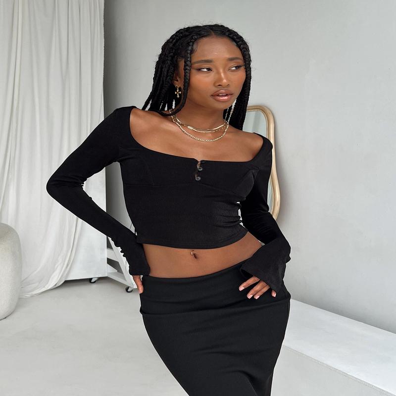 Ambers Long Sleeve Top Black