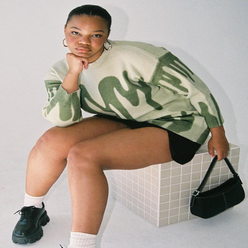 Katie Oversized Sweater Green Curve