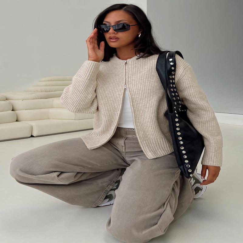 Lexene Zip Through Jumper Oat