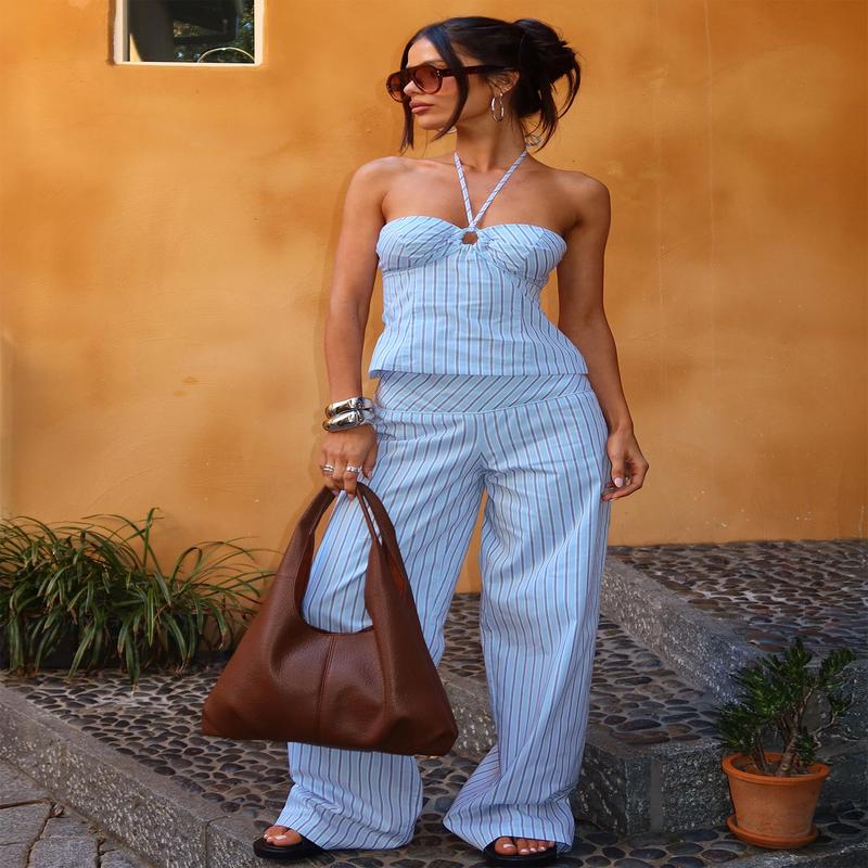 Sofea Mid Rise Pant Blue Stripe