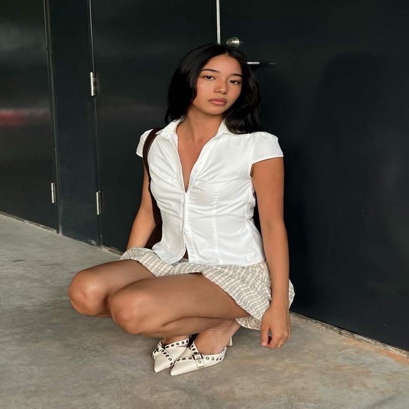 Arianwyn Short Sleeve Shirt White Petite