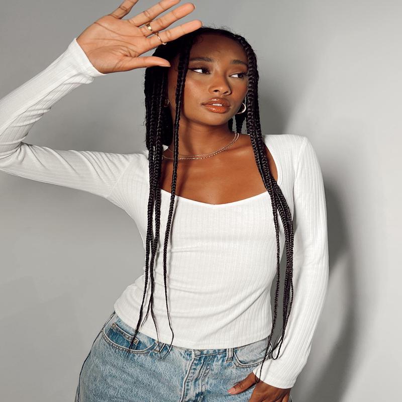 Garcia Long Sleeve Top White