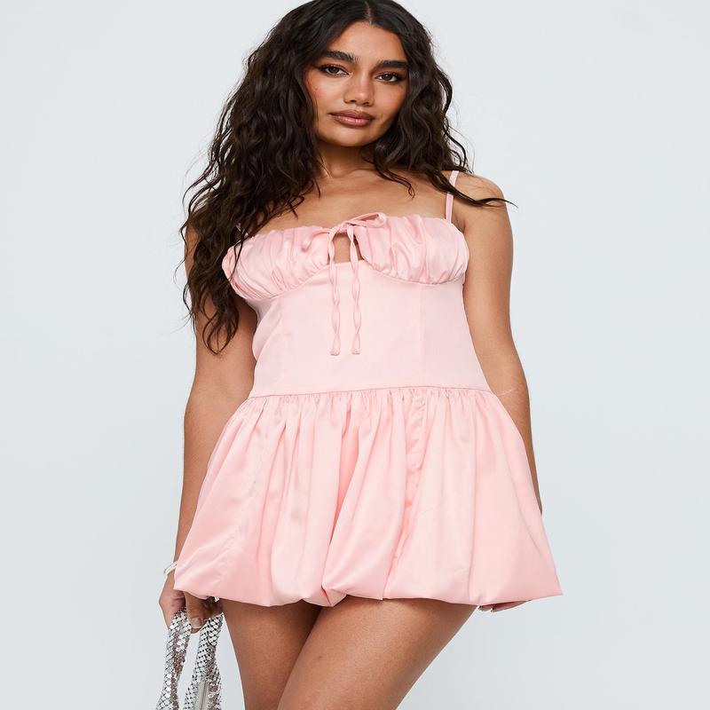 Marabou Mini Dress Pink