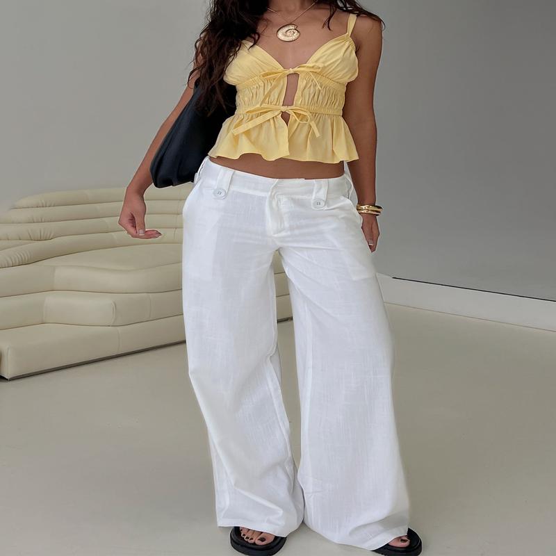 Pedra Wide Leg Pant White