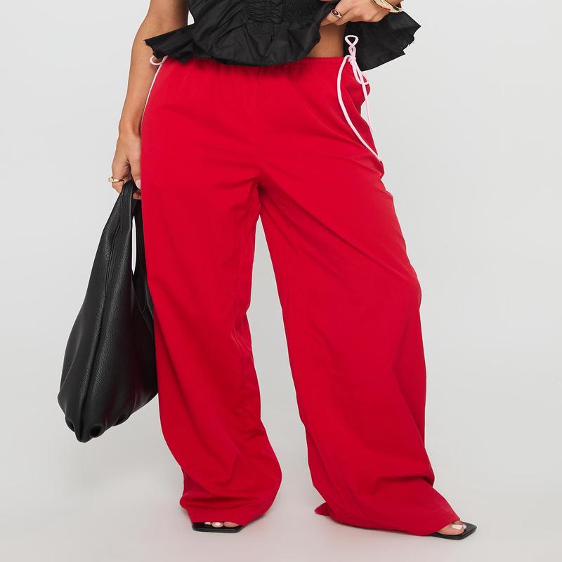 Sweet As Sugar Bow Pants Red / Pink