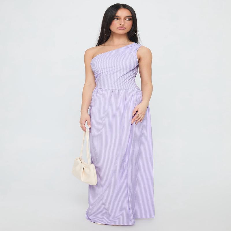 Allicia One Shoulder Maxi Dress Purple