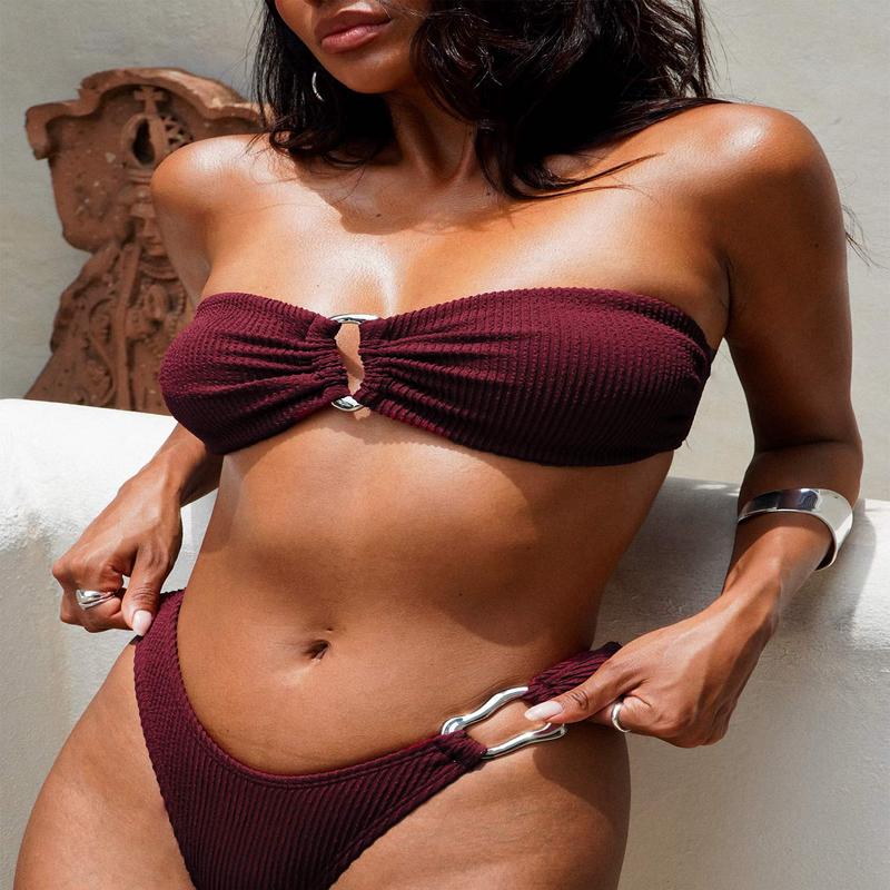 Zemi Hardware Bandeau Bikini Top Red