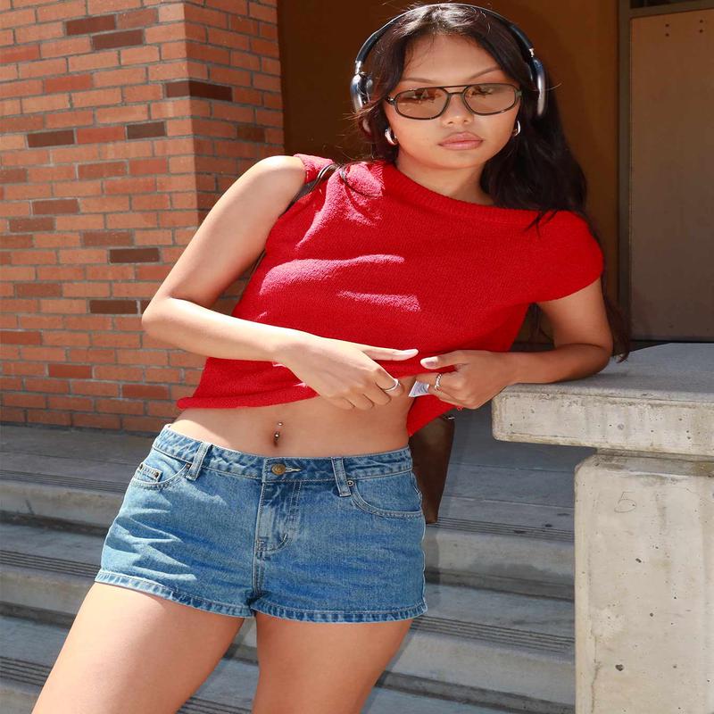 Dreamful Low Rise Mini Denim Short Light Wash