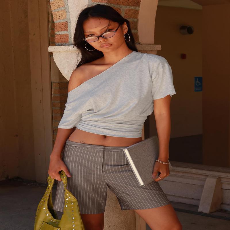 Sarun Short Pinstripe Brown