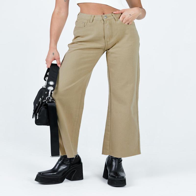 Arlington High Rise Straight Leg Denim Jeans Stone