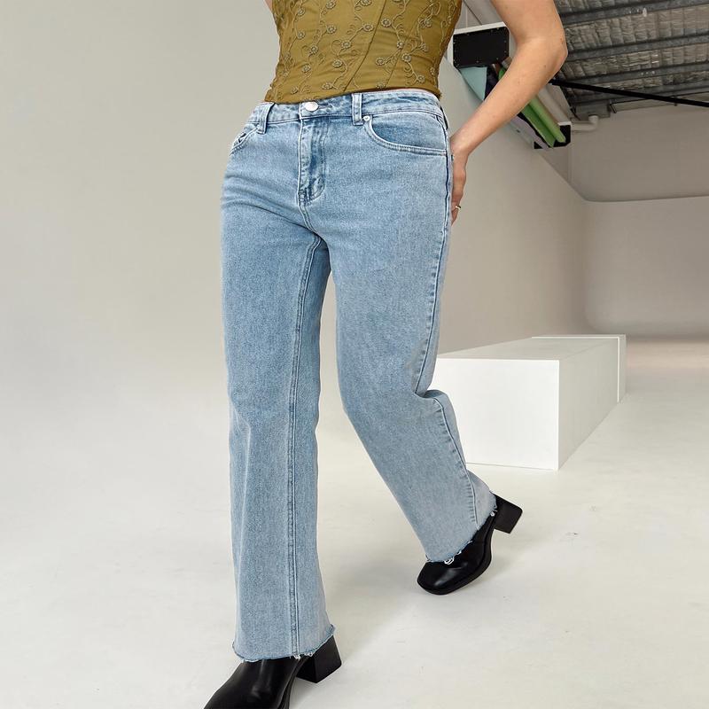 Pyrene Straight Leg Jeans Mid Wash Denim