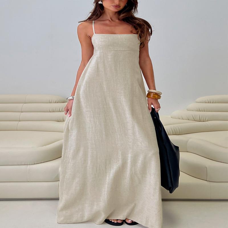 Solie Tie Back Maxi Dress Natural