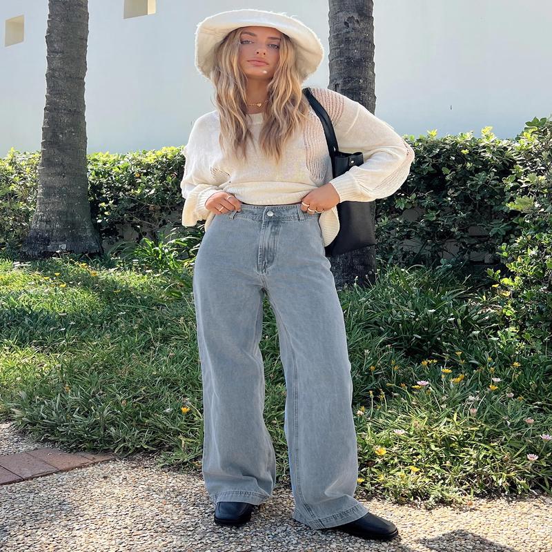 Tari Wide Leg Jeans Light Wash Denim