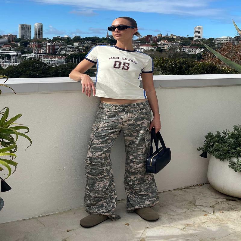 Sweetness Low Rise Straight Leg Jeans Digital Camo