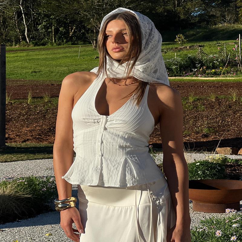 Life Goes By Sleeveless Top White