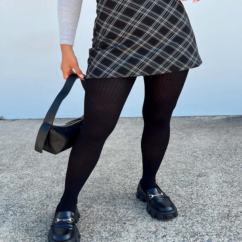 Lupton Knit Stockings Black