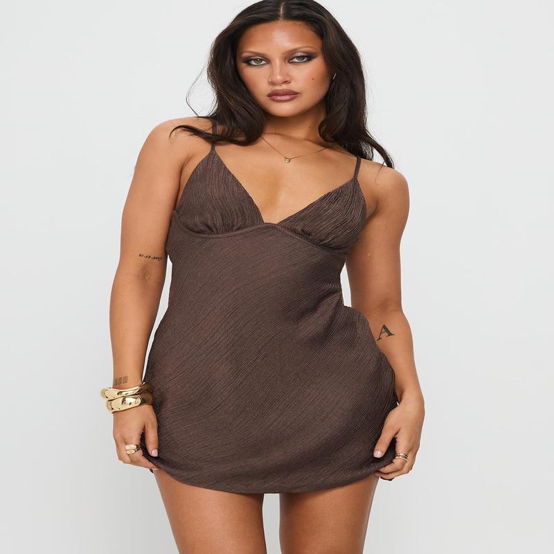 Makaia Balconette Mini Dress Brown