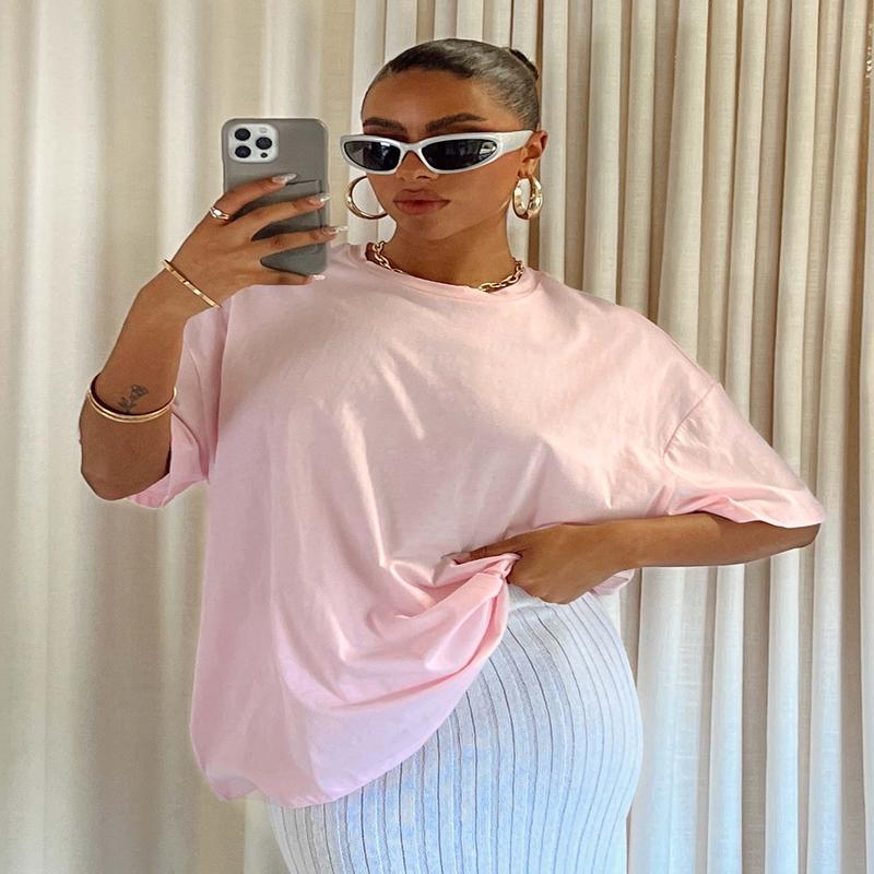 Flower Market Oversized Tee Pink