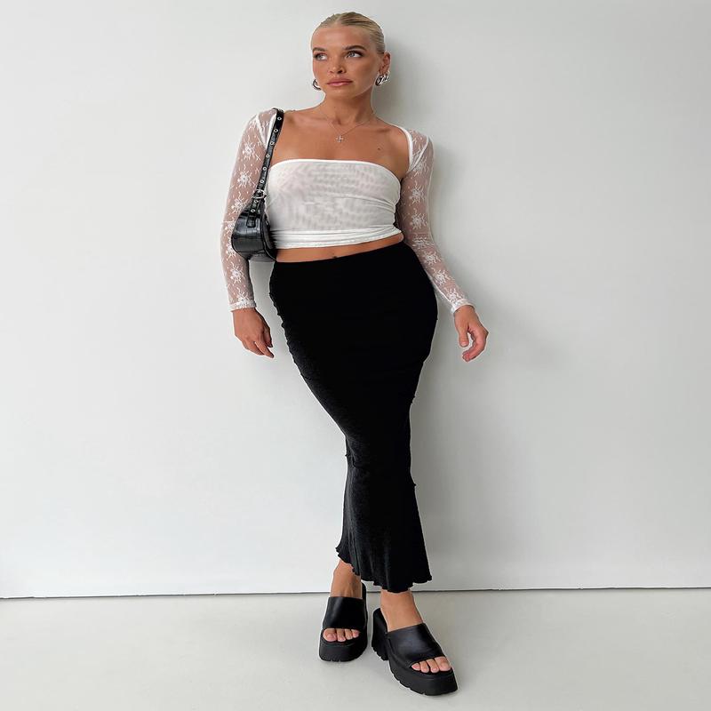 Oscar Maxi Skirt Black Tall