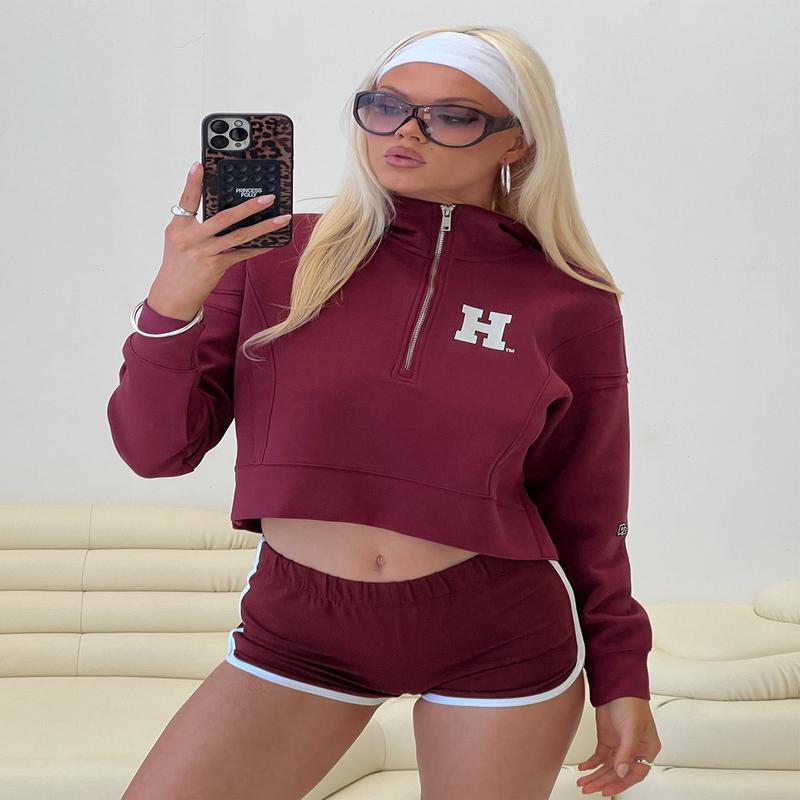 Harvard Buttersport Half-zip Hoodie Crimson