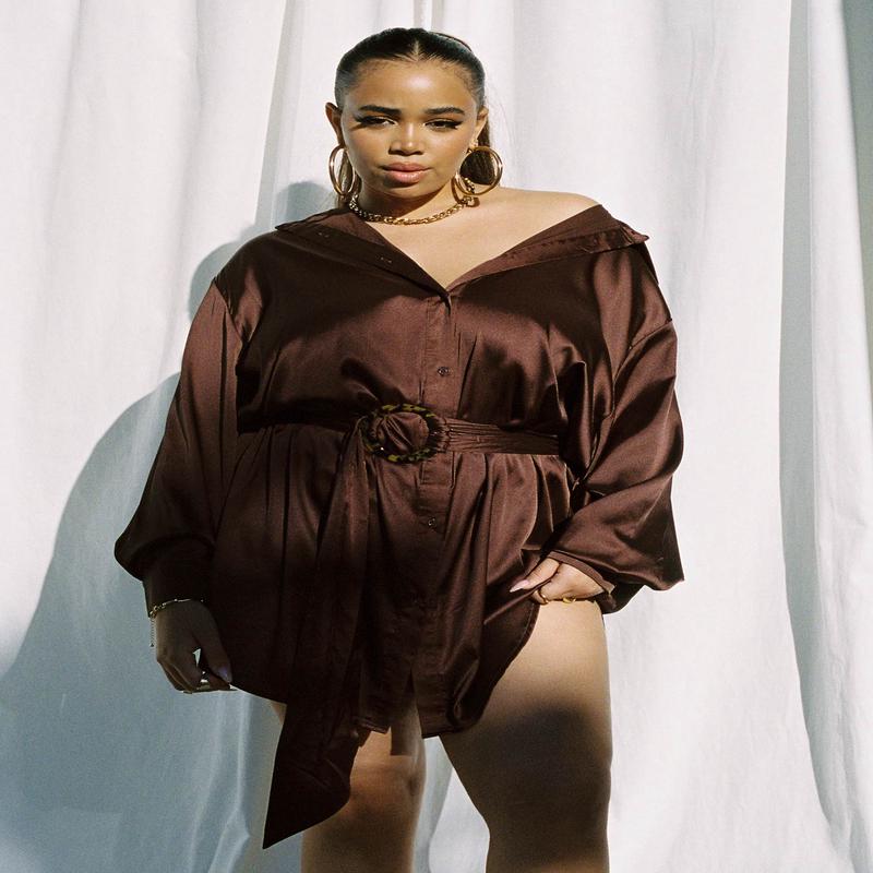 Leighton Mini Dress Brown Curve