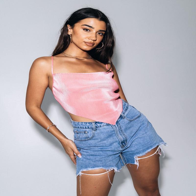 Julia Plisse Top Pink