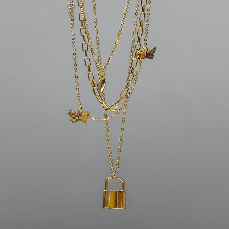 Malin Lock Necklace Gold