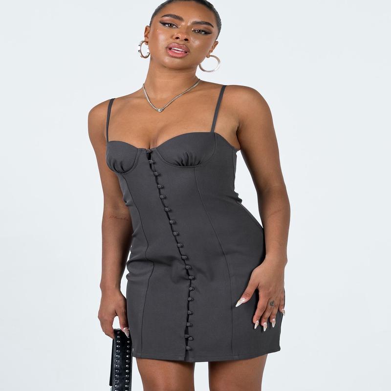 Archette Corset Mini Dress Slate