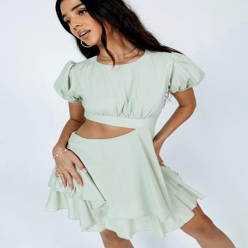 Our Town Mini Dress Green