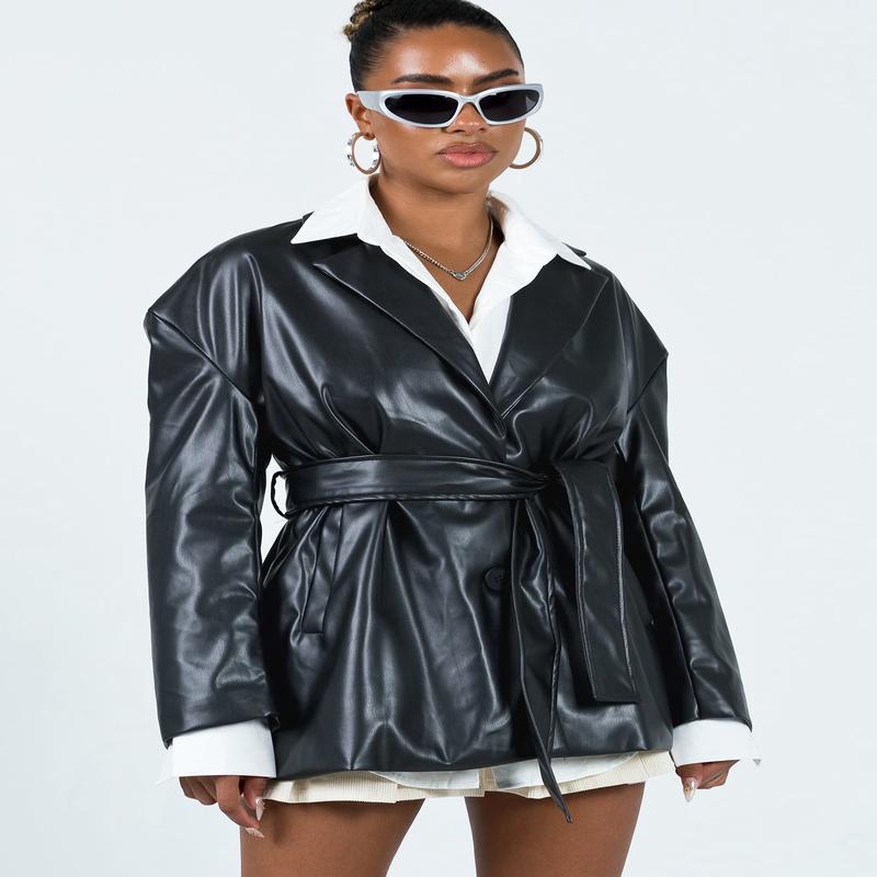 Nosita Faux Leather Jacket Black