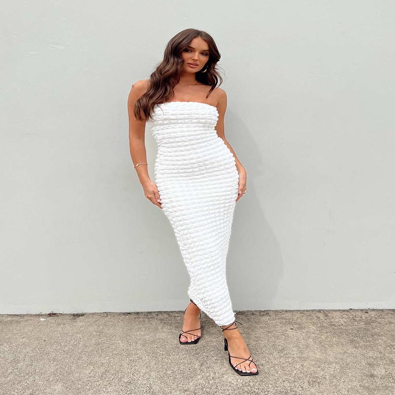 Kendrick Strapless Maxi Dress White