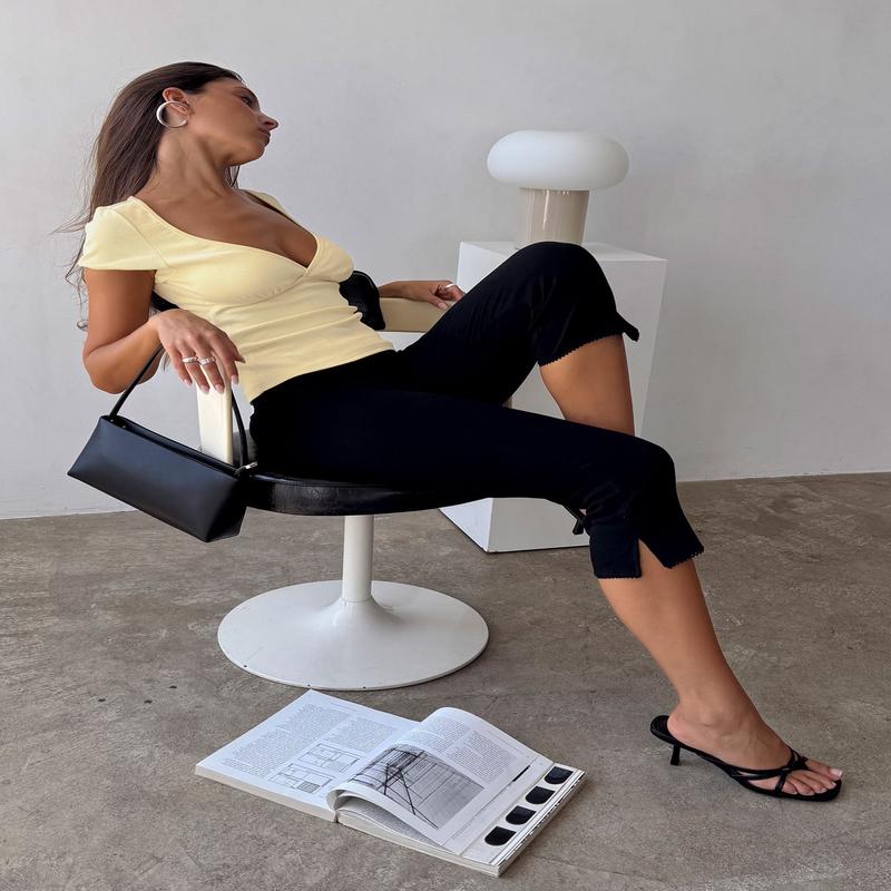 Baseline Rib Capri Pants Black