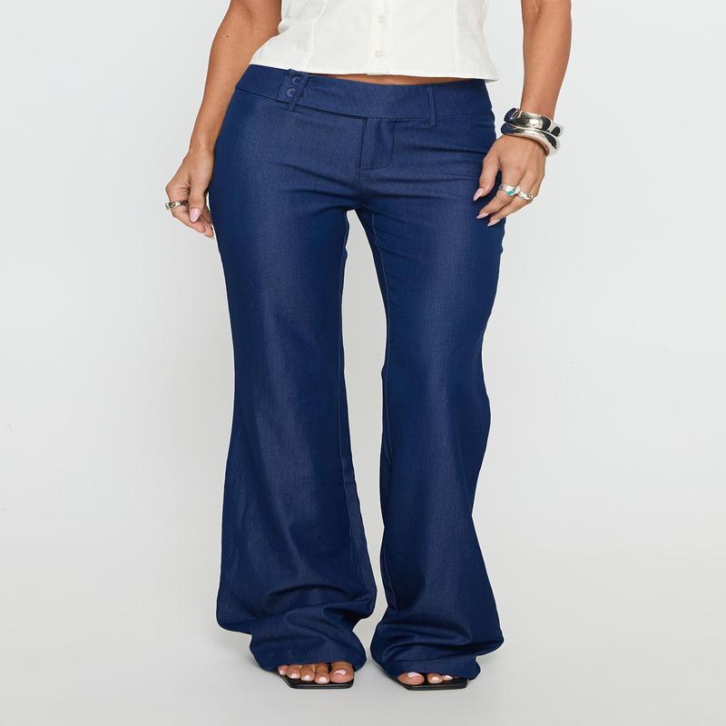Kinkirk Flared Pants Chambray