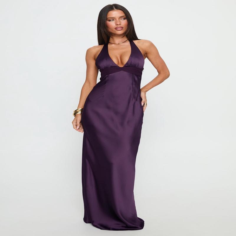 Odyssa Halter Maxi Dress Purple