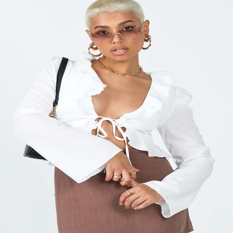 Sherwood Long Sleeve Top White