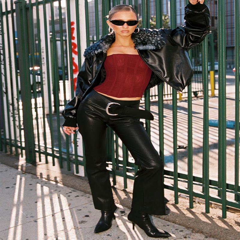 Azria Faux Leather Pants Black