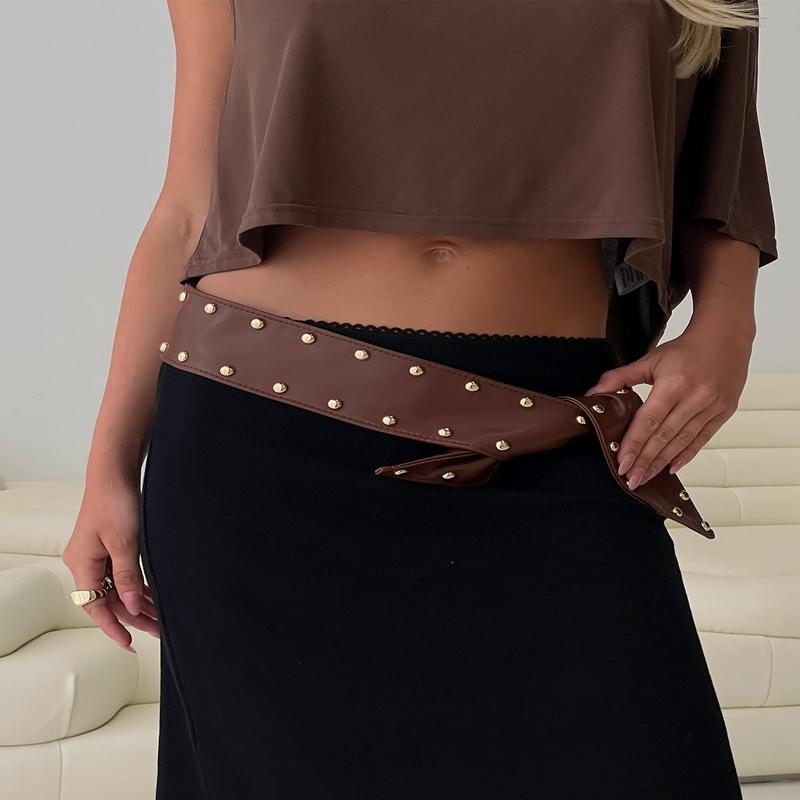 City Of Dreams Faux Leather Belt Brown / Gold