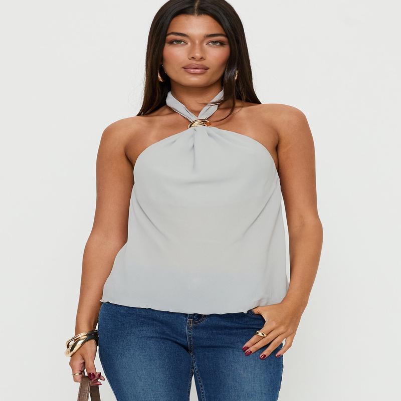 Darlinn Hardware Detail Top Grey