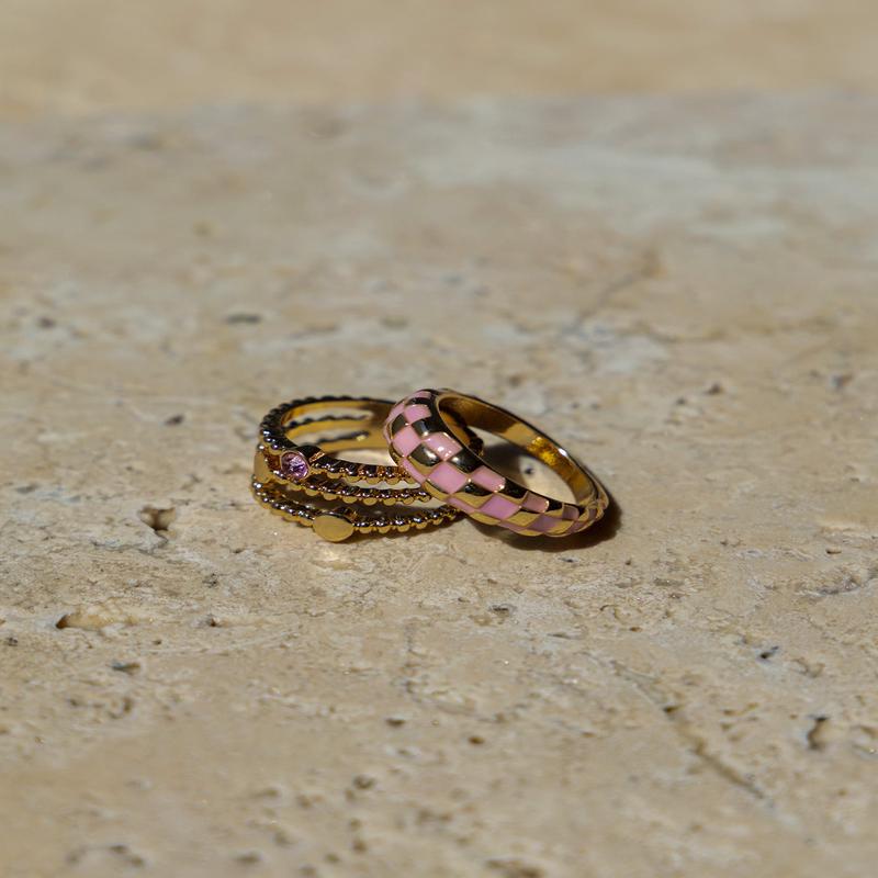 Annnet Ring Pack Gold / Pink