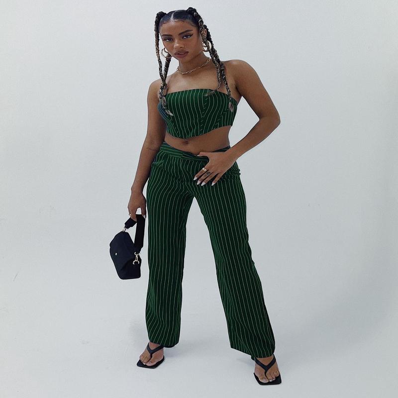 Gerri Set Green Stripe