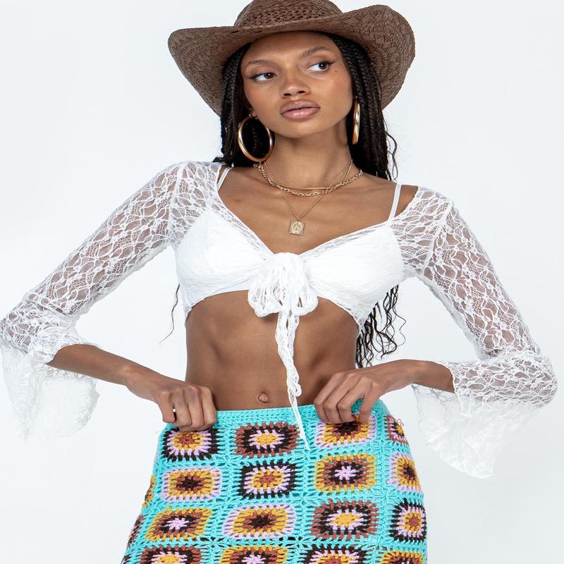 Noland Long Sleeve Top White