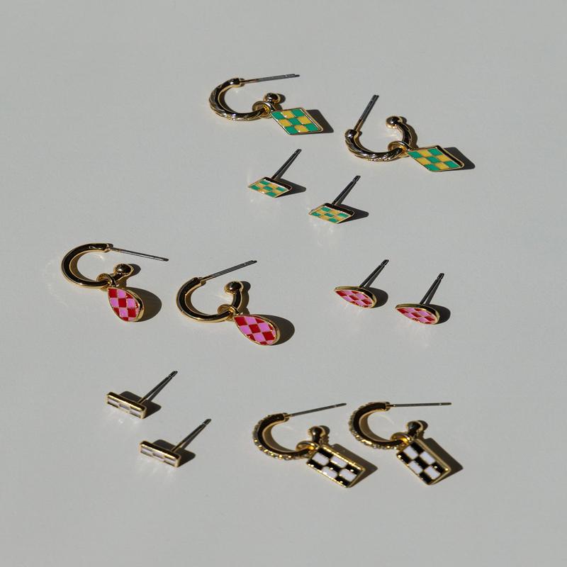 Ryker Check Earring Pack Multi